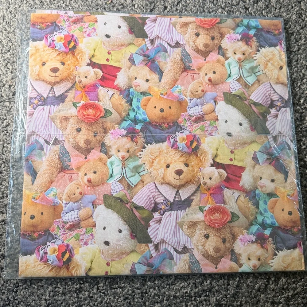 5/$25 VINTAGE Birthday Wrapping Paper Teddy Bears